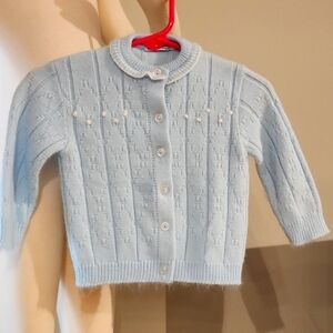 BABY KNITTOWN BOYS  BLUE LONG SLEEVE SWEATER VINTAGE SIZE 6-9 M